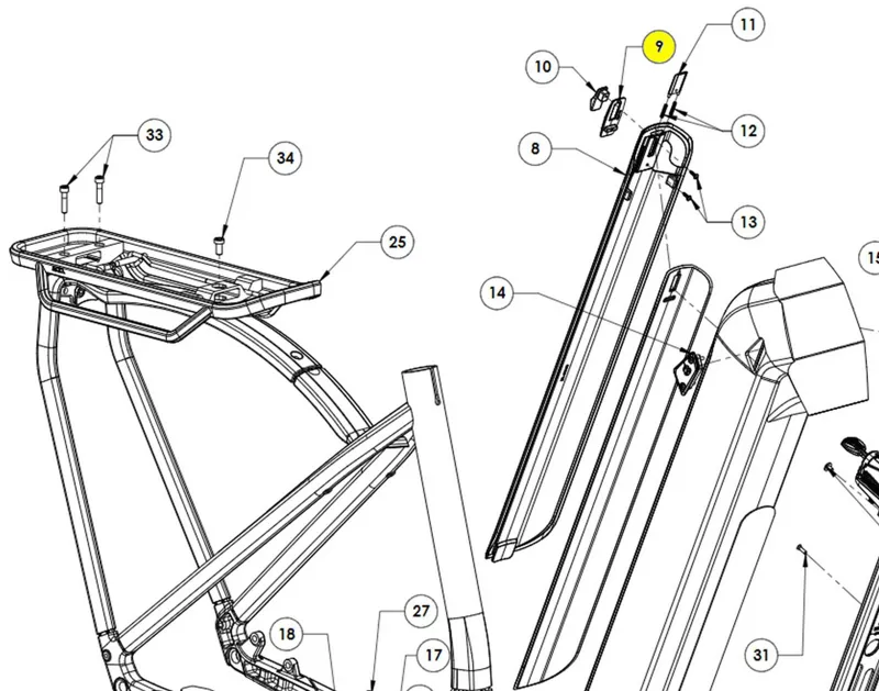 Cube Battery Cover Shift Lock Base Plate 21-01678 - 3862-1